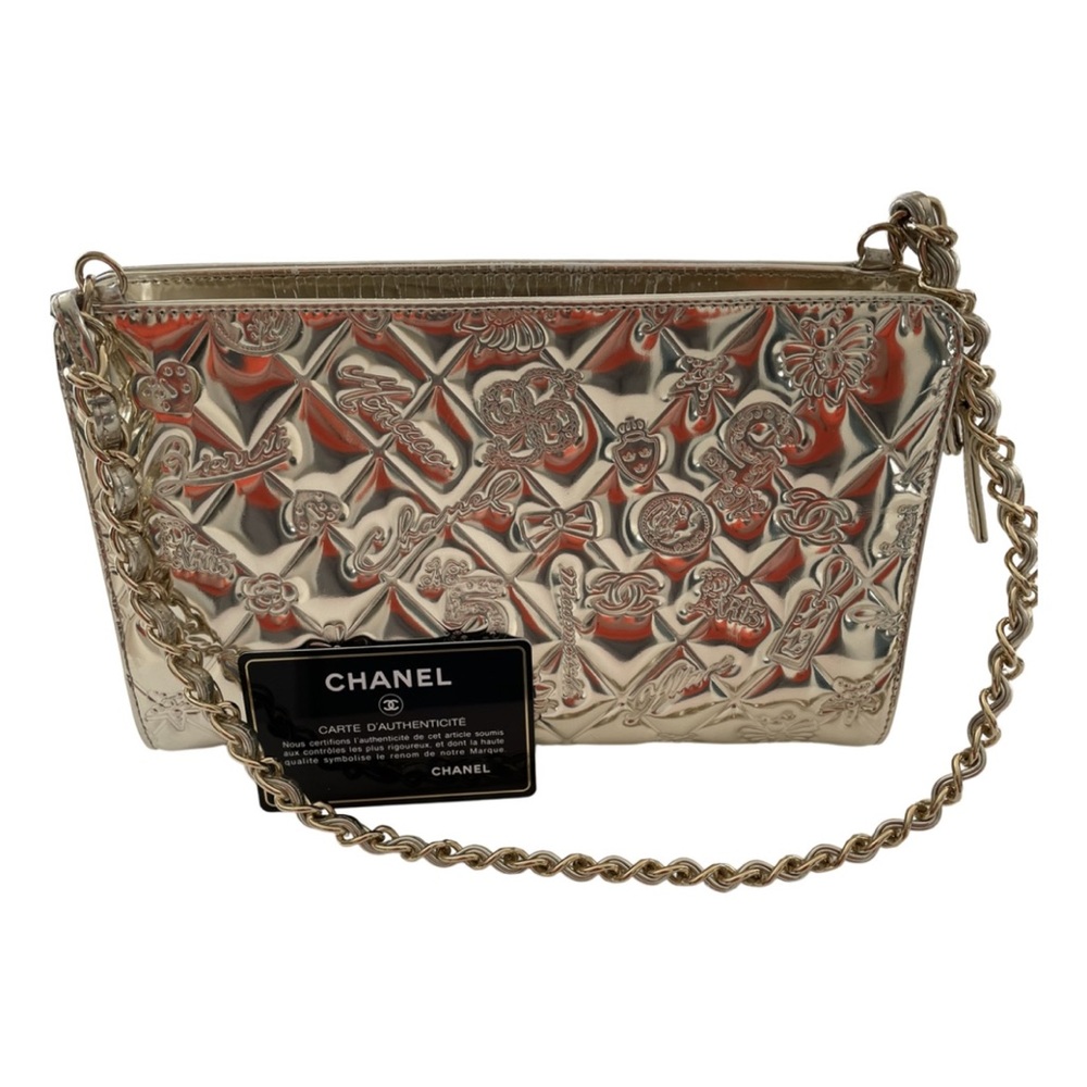 Vintage Chanel Gold Patent Leather Handbag